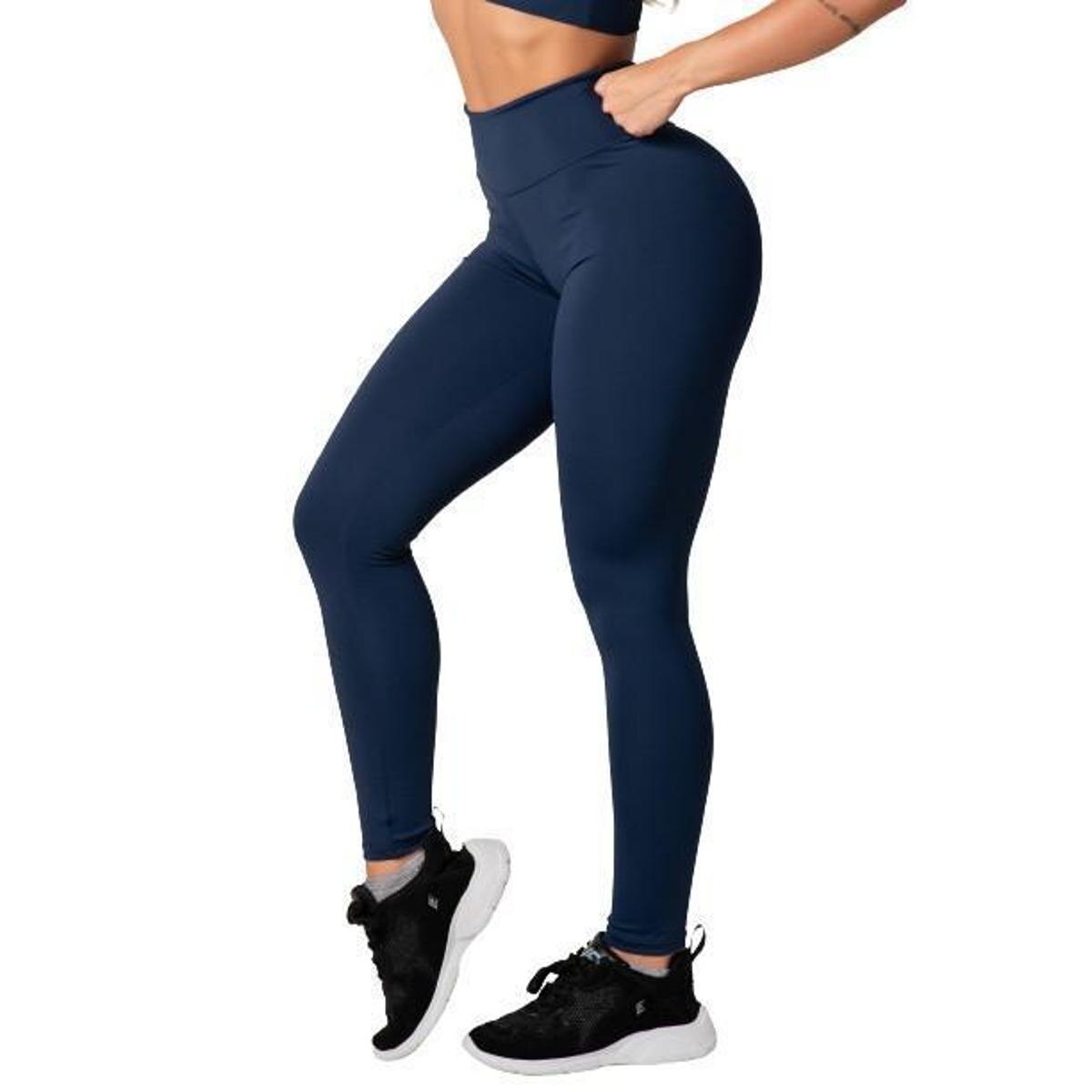 Calça Legging Poliamida Preta Lateral Transpassada com Tule